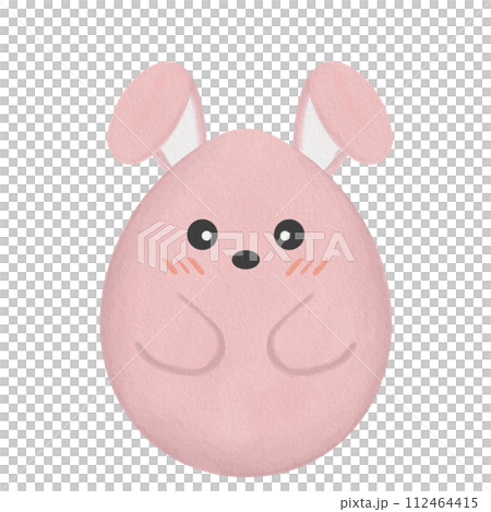 Watercolor cute pink bunny easter egg Watercolor cute pink bunny easter egg 112464415