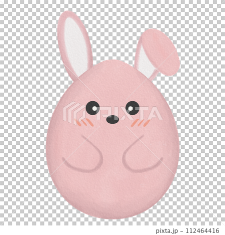 Watercolor cute pink bunny easter egg Watercolor cute pink bunny easter egg 112464416