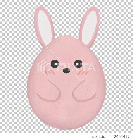 Watercolor cute pink bunny easter egg 112464417