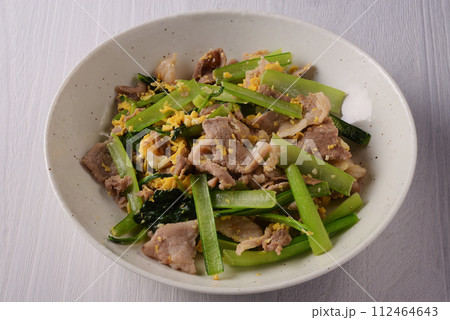 豚肉と小松菜の中華風卵炒め 豚肉と小松菜の中華風卵炒め 112464643