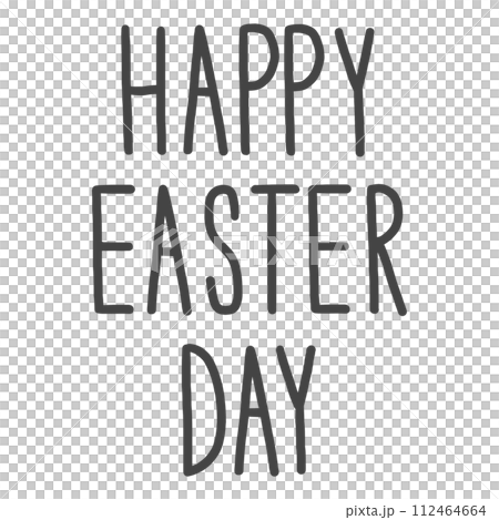 Happy easter day minimal simply font hand writing with transparent 112464664