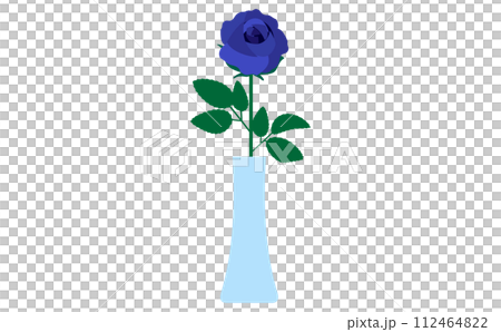 花瓶に入った一輪の青いバラ 112464822