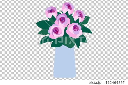 purple roses in a vase 112464835