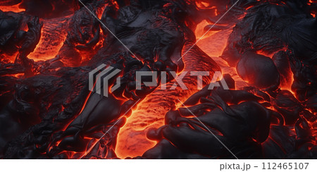Dramatic volcanic lava eruption Dramatic volcanic lava eruption 112465107