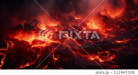 Dramatic volcanic lava eruption Dramatic volcanic lava eruption 112465108