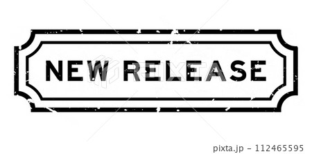 Grunge black new release word rubber seal stamp on white background 112465595