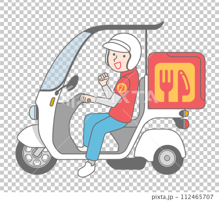 騎著送貨自行車的男子 112465707