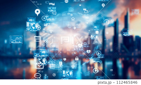 未来都市とテクノロジー 未来都市とテクノロジー 112465846
