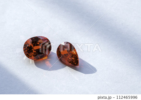 Red Ruby gemstone isolate on white background, close up shot Red Ruby gemstone isolate on white background, close up shot 112465996