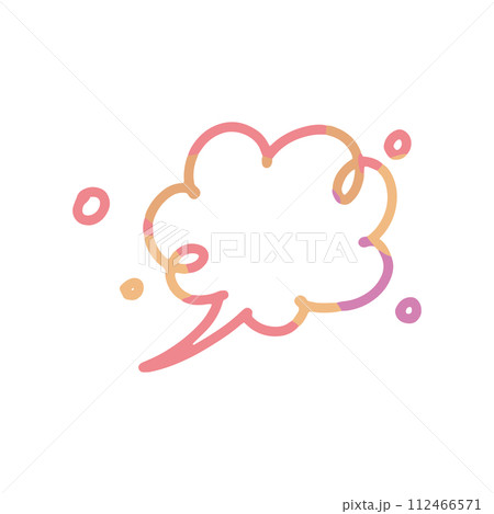 はじける上気した感情の漫符　吹き出し カラーイラスト 112466571