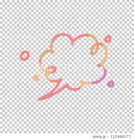 はじける上気した感情の漫符　吹き出し カラーイラスト 112466571