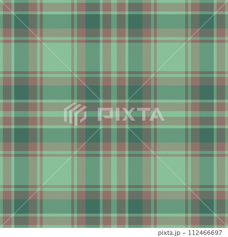Plaid seamless pattern in green. Check fabric texture. Vector textile print. 112466697
