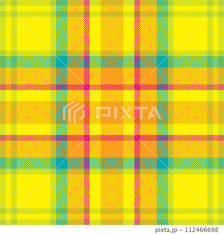 Plaid check pattern. Seamless fabric texture. Tartan textile print. 112466698