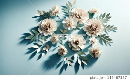 青い背景のカーネーション 青い背景のカーネーション 112467387