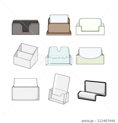 business card holder set cartoon vector illustration business card holder set cartoon vector illustration 112467448