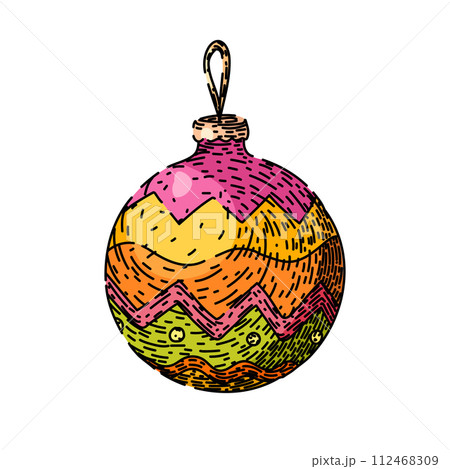 ball christmas sketch hand drawn vector 112468309