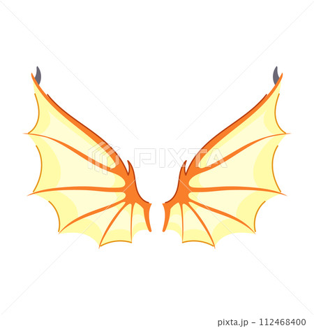 flame wings dragon cartoon vector illustration 112468400