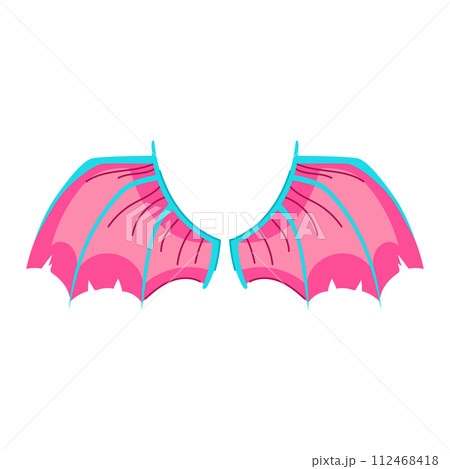 wing wings dragon cartoon vector illustration 112468418