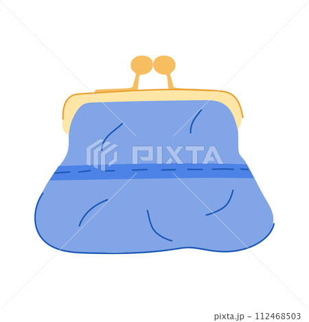 purse wallet vintage cartoon vector illustration 112468503