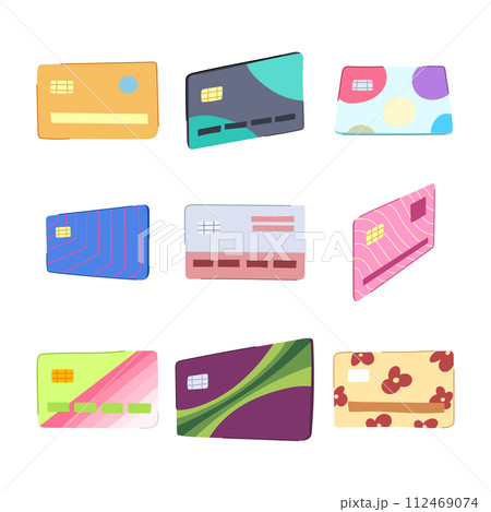 credit card set cartoon vector illustration 112469074