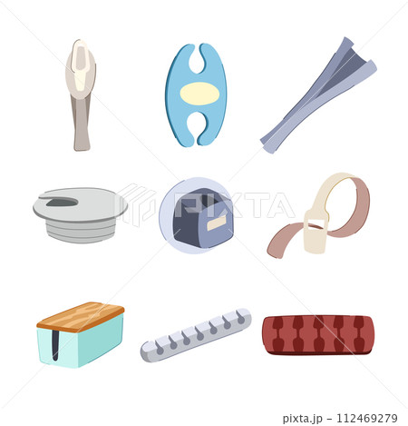 cable organizer set cartoon vector illustration 112469279