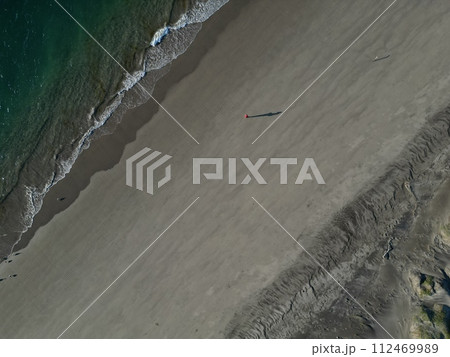 sand dunes desert by the pacific ocean in Puerto chale baja california sur magdalena bay aerial view panorama sand dunes desert by the pacific ocean in Puerto chale baja california sur magdalena bay aerial view panorama 112469989