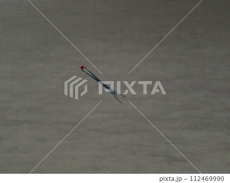 sand dunes desert by the pacific ocean in Puerto chale baja california sur magdalena bay aerial view panorama 112469990