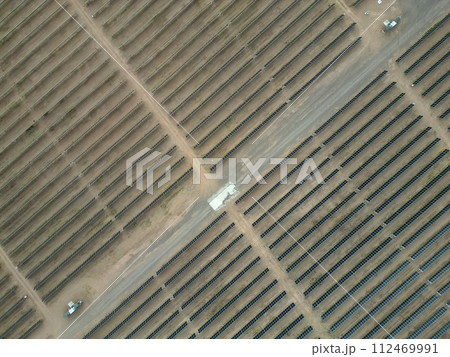 Solar energy power plant aerial 112469991