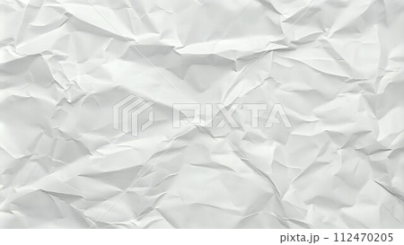 Ephemeral Elegance: The Delicate Beauty of Wrinkled White Paper 112470205