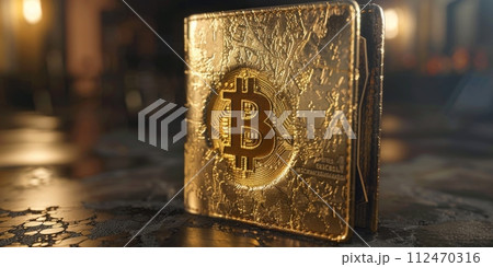 AI-generated content. Bitcoin wallet, financial and cryptocurrency concept 112470316