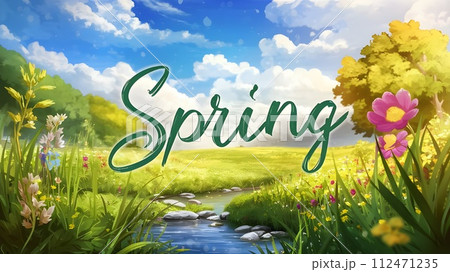Concept for spring. Beautiful nature with...のイラスト素材 [112471235] - PIXTA