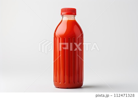 Bottle of fresh red tomato juice on a white background isolated Bottle of fresh red tomato juice on a white background isolated 112471328