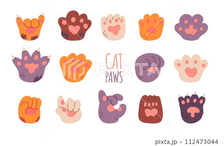 Cute cat paws set. 112473044