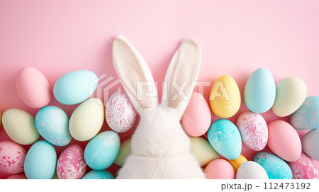 Bunny Ears Amidst Easter Eggs 112473192