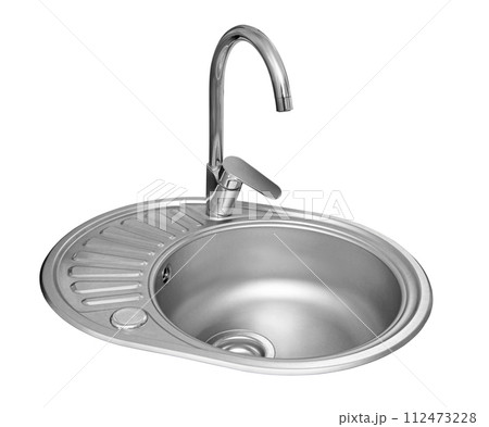 metal sink with kitchen faucet metal sink with kitchen faucet 112473228