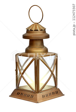 A lantern with a burning light A lantern with a burning light 112473307