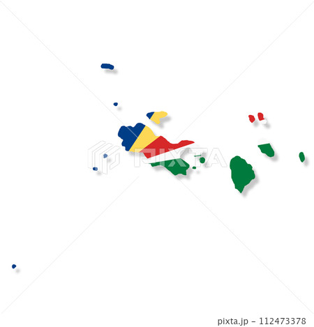 Seychelles flag map with clipping path 112473378