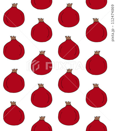 Vector seamless pattern of hand drawn pomegranate 112474869
