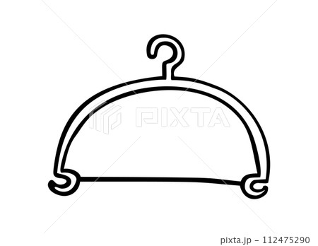 Doodle clothes hanger. Hand drawn cute fashion style scribble 112475290