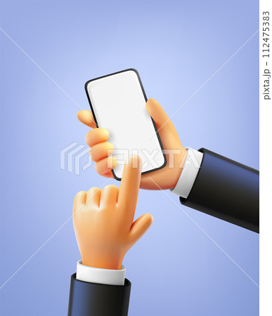 Man using smartphone. 3d vector vector illustration 112475383