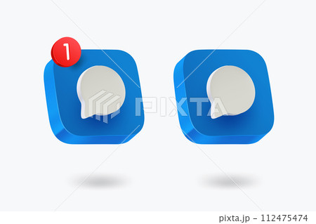 Chat bubble icons clipart isolated on white background. Vector 3d illustration 112475474