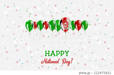 Afghanistan Independence Day Sparkling Patriotic 112475821