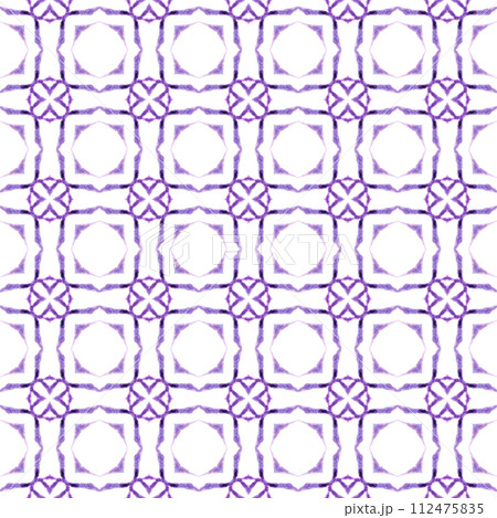 Arabesque hand drawn design. Purple immaculate 112475835