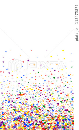 Rainbow colored scattered hearts. LGBT valentine 112475873