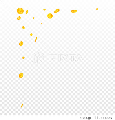 Indian rupee coins falling. Scattered gold INR Indian rupee coins falling. Scattered gold INR 112475885
