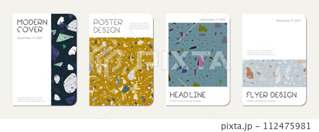 Brochure cover design. Terrazzo abstract Brochure cover design. Terrazzo abstract 112475981