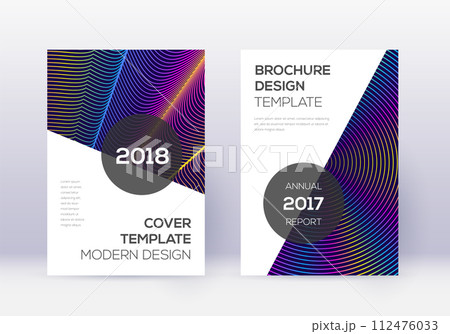 Modern cover design template set. Rainbow abstract 112476033