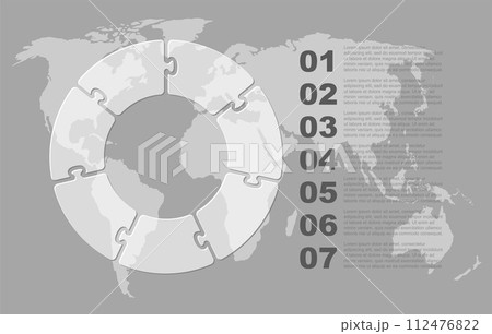 Transparent diagram infographic process on 7 steps 112476822