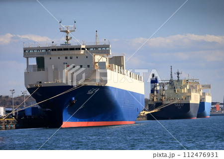 停泊中の貨物船（東京都江東区有明） 112476931