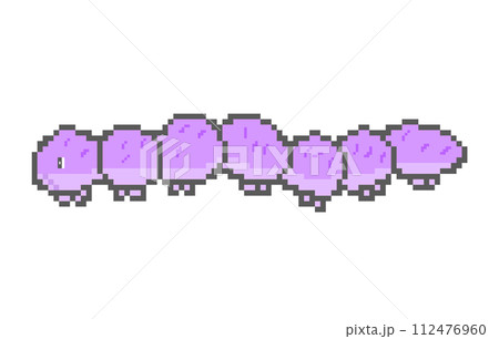 毛虫_ドット絵(紫) 112476960